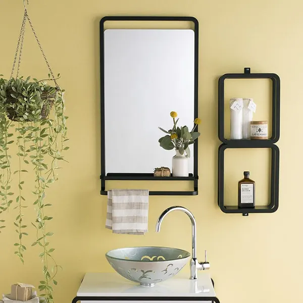 洗面鏡 化粧鏡 トイレ鏡 浴室鏡 クリスタルミラーシリーズ（角丸四角形）：クリアーミラー（通常の鏡） シンプルタイプ 壁掛け鏡 ウォールミラー 浴室 、浴槽、洗面所